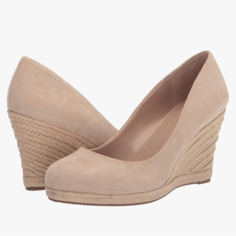 Charles by Charles David Nude Espadrille Wedge Pumps New!